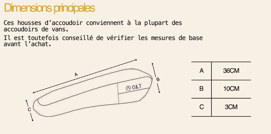 Housse d’accoudoir CULT – Protection & confort nomade