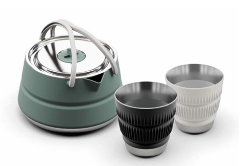 Bouilloire + 2 tasses pliantes