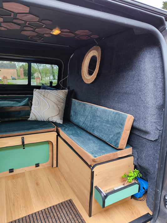 Mousse & Housse artisanales Alicante pour LIT PEIGNE 135x190CM BI-COLOR