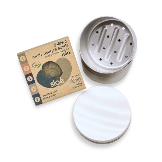 Savon solide multi-usages 5-en-1 – Néo | Corps, cheveux, dents, linge & vaisselle