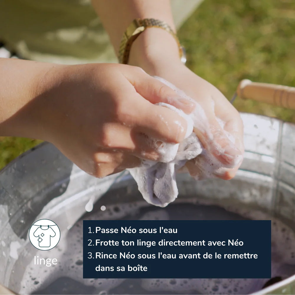 Savon solide multi-usages 5-en-1 – Néo | Corps, cheveux, dents, linge & vaisselle