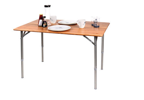 Table de camping pliante en bambou Holiday Travel – 80 × 60 cm