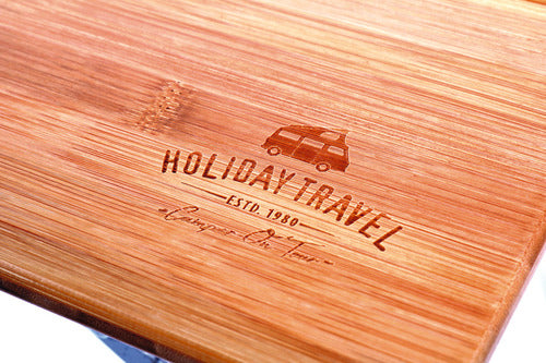 Table de camping pliante en bambou Holiday Travel – 80 × 60 cm