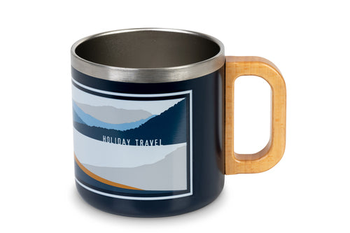 Mug inox Spirit Holiday Travel 350 ml – Anse en bois