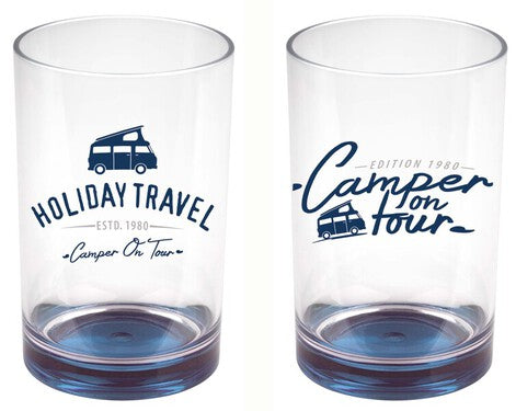 Verres KEY WEST avec fond coloré – Set de 2 verres pour la vanlife & le camping
