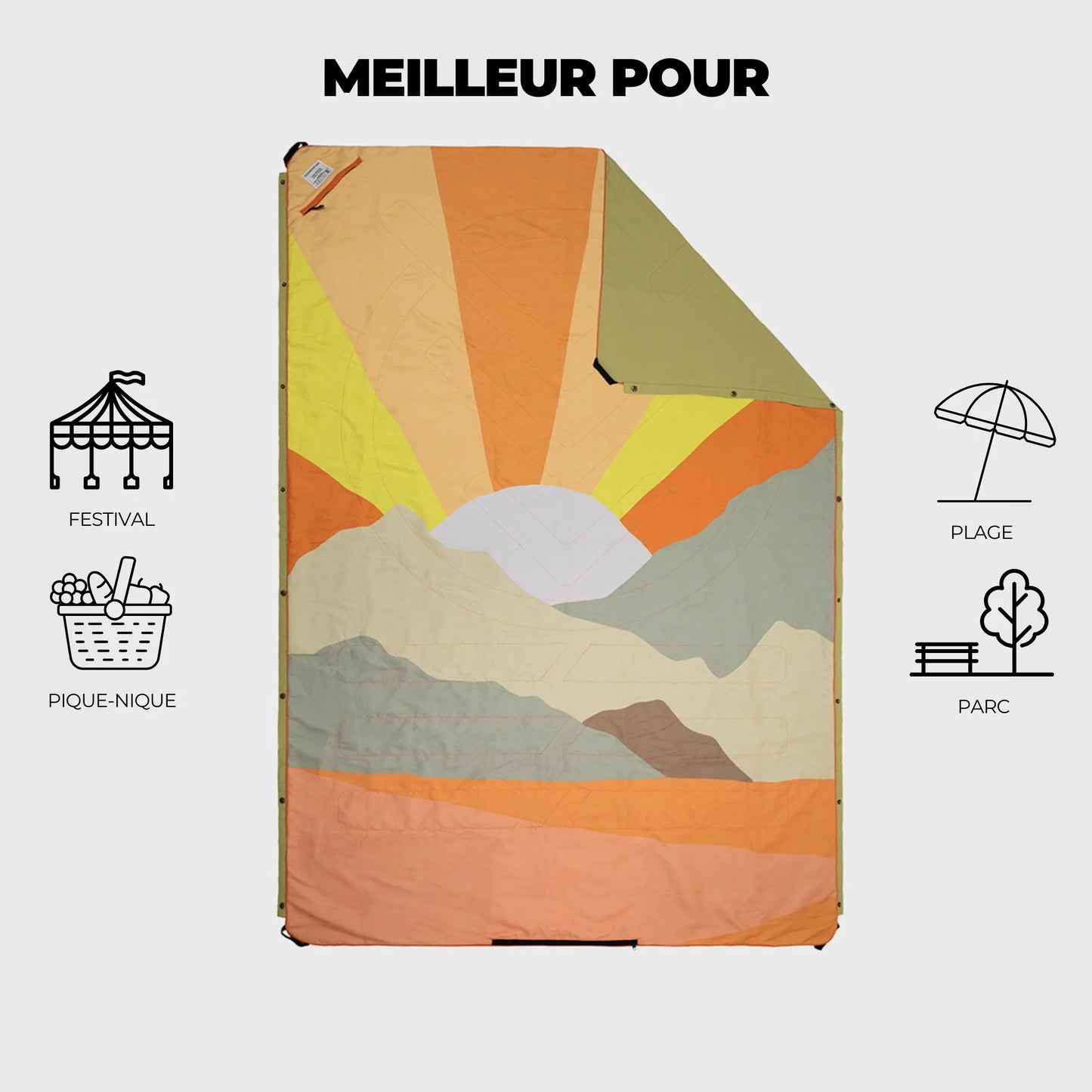 🏕️Couverture de pique-nique & de plage compacte – Portable & légère