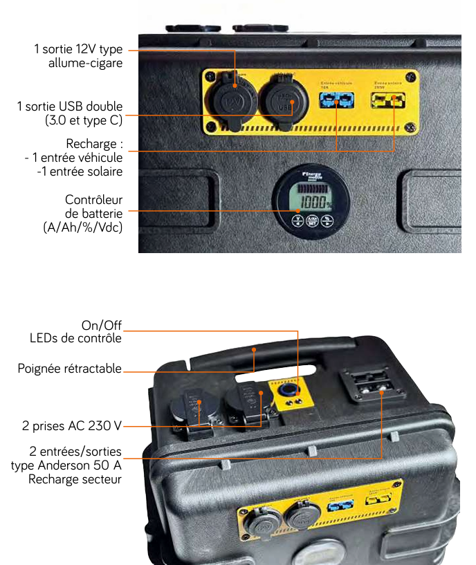 Kit Powercase PK2560-200 + Panneau Solaire 210W – Batterie Portable 2560 W | Autonomie Van & Camping